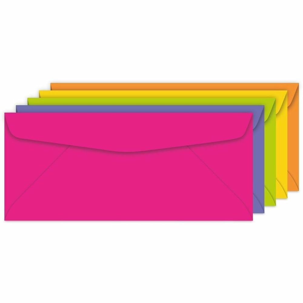 Astrobrights Kolorowe 10 kopert, 10,5 cm x 24,1 cm, 10,9 kg/89 GSM, szczęśliwy asortyment 5 kolorów, 200 sztuk (92109)