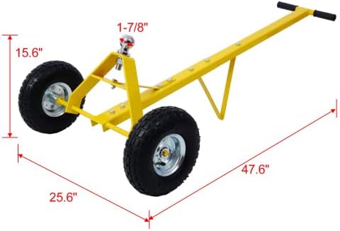 Trailer Dolly with Pneumatic Tires - 600 Lb. Maximum Tongue Weight Capacity (Yellow)