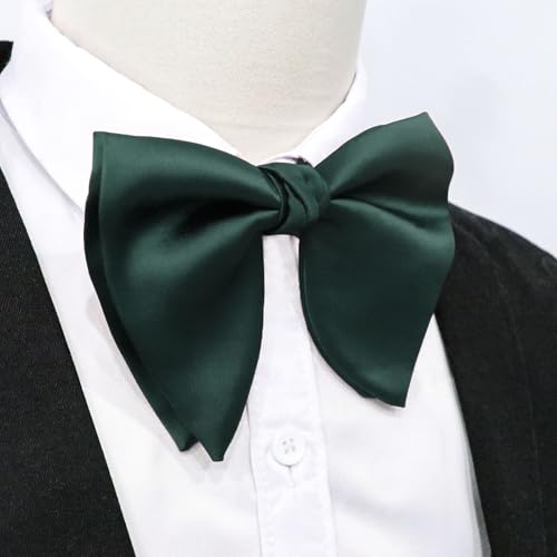 Image of Mens Bow Tie Pre Tied Oversized Bow Ties for Men Satin Bowties for Tuxedo Wedding Party Banquet