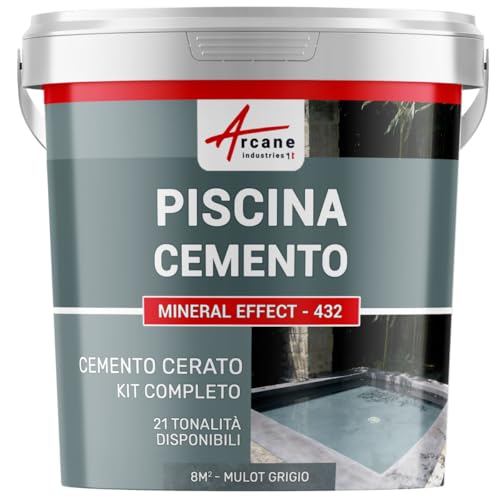 Kit microcemento color grigio topo per piscina in calcestruzzo - 8 m² Topo Grigio - ARCANE INDUSTRIES