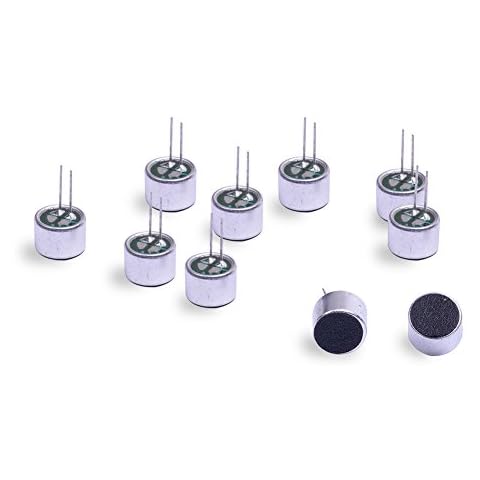 Cylewet 10Pcs Cylindrical Electret Condenser Microphone Pickup with 2 Pins 9×7mm for Arduino (Pack of 10) CYT1013 Cover