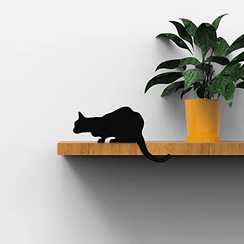 Artori Design Cat Figurine For Home Decorations And Living Room Decorations - Funny Cat Stuff For Cat Lovers - Metal Cat Decorations, Cat Statue For Shelf Decor - Churchill Black Cat Decor #TOP1