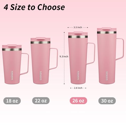 Image of BJPKPK 26oz Insulated Tumbler with Handle, Lid & Straw, Stainless Steel