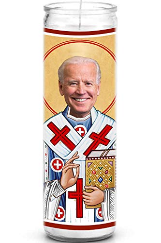 Joe Biden Celebrity Prayer Candle - Funny Saint Candle - 8 inch Glass Prayer Votive - 100% Handmade in USA - Novelty Celebrity Gift (Joe Biden)