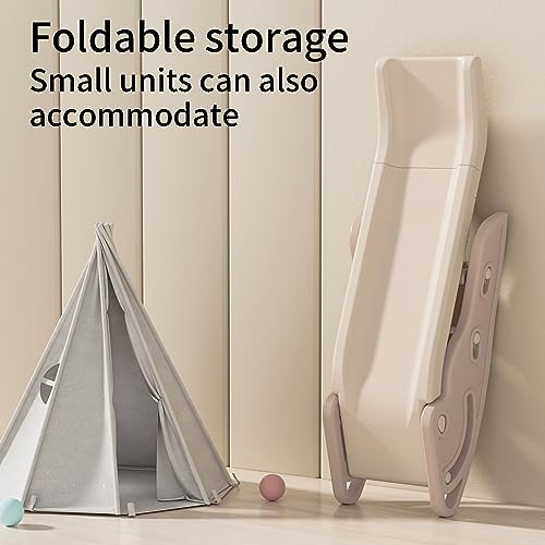 Gupamiga Rutsche Outdoor und Indoor für Kinder mit Griffen, Extra Lngem Rutschgefälle und rutschfesten Treppen, hohe Festigkeit, einfache Montage und faltbar, kinderrutsche ab 3 Jahre (braun)