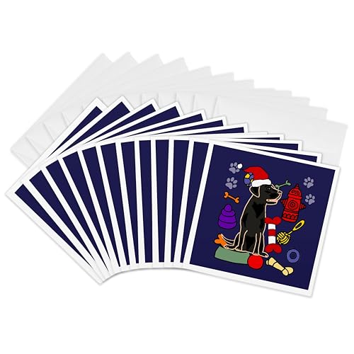 Chiot de laboratoire noir cartes de vœux 3dRose tendres