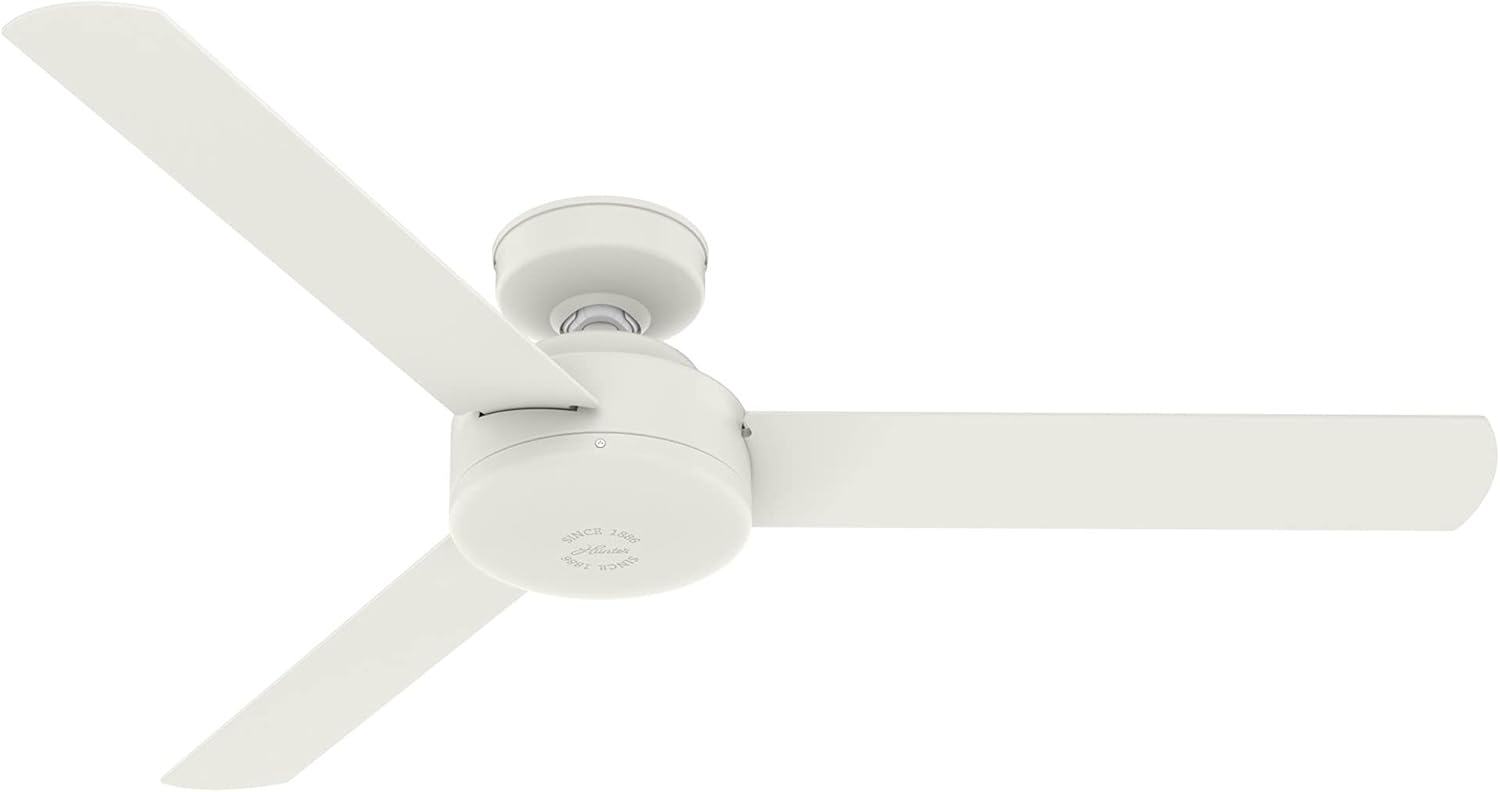 Hunter Fan 52 inch Contemporary Matte White Finish Indoor Ceiling Fan with 3 Blades (Renewed)