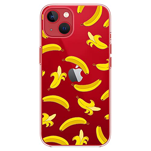 Blingy's Iphone 13 Case (6.1 Inch), Fun Banana Cute Fruits Design Transparent Soft Tpu Protective Clear Case Compatible For Iphone 13 6.1" (Banana Style) #TOP2