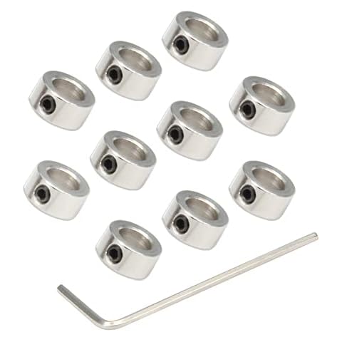 Zeberoxyz 10PCS/Pack Silver 6mm Shaft Lock Collar T6 Lead Screw Lock Ring Stainless Steel Material Isolation for 3D Printer Accessories (6mm-Silver) Cover