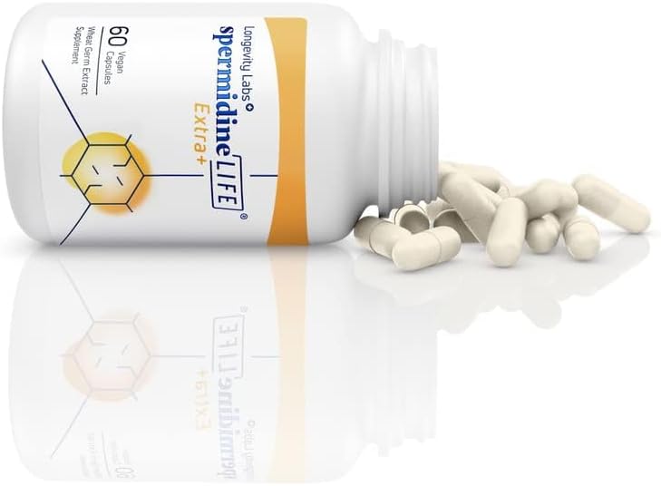 Longevity Labs+ spermidineLIFE Extra+ Natural Supplement, Non-Synthetic Plant-Based Wheat Germ Extract with High Spermidine & Zinc for Cell Renewal, Vegan, for Women & Men, 60 Capsules - Image 2