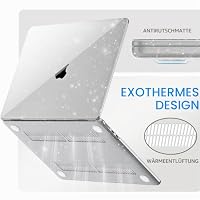 GPXIIZ Hülle für MacBook Air 13 Zoll M1 2021 2020-2018, Glitzer Transparent – Ansicht 4
