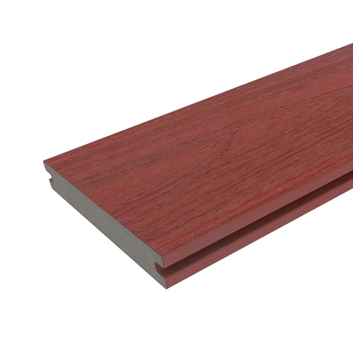 UltraShield Naturale Magellan 1 in. x 6 in. x 8 ft. Solid with Groove Composite Decking Board (Swedish Red)