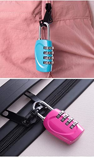 Image of 2Pcs 4-Digit Combination Padlock Shackle Zinc Alloy Resettable Padlock Gym Lock Waterproof for Gate & Door Hasps Toolboxes Spray Paint Scarlet 4mm Lacth Handle Diameter