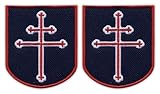  Lot de 2 - Insigne France gratuit - Croix de Lorraine - Noir VeIcro - Écusson brodé