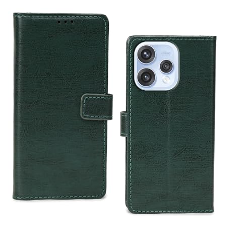 Image of amazon basics Oppo Reno 15 5G Flip Cover | Card Pockets Wallet & Stand | Flip Cover for Oppo Reno 15 5G (Green)