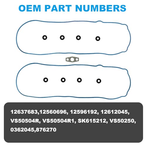 Image of VS50504R-1 Valve Cover Gasket Set, Engine Valve Gaskets Kit, Automotive Replacement Valve Cover Kit for 4.8L 5.3L 6.0L 6.2L Chevy Silverado, Suburban, GMC Sierra, Cadillac Escalade