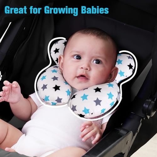 Image of KAKIBLIN Baby Travel Pillow, Upgraded Baby Neck Pillows for Car Seat, Infant Neck Support Pillow for Head and Neck,Newborn Head Support for Car Seat,Pushchair