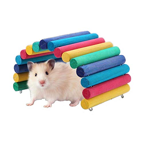 Duokon Hamster Zubehör für Den Käfig, Hamster Holzbrücke Regenbogen Hängeleiter Kleines Haustier Zubehör, Käfig Habitat Dekor Maus Ratte Nagetiere Spielzeug Duokon Hamster Zubehör für Den Käfig, Hamster Holzbrücke Regenbogen Hängeleiter Kleines Haustier Zubehör, Käfig Habitat Dekor Maus Ratte Nagetiere Spielzeug