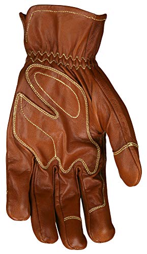 Mcr Safety Mu3624Kl Mustang Utility Driver Glove, Premium Grain Goat Double Palm, Dupont™ Kevlar® 360 Liner, Wing Thumb, Sewn With Kevlar®, Hand Protection, Utility, Construction, 1 Pair, Size Large #TOP2