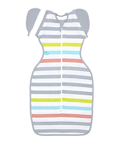 Love To Dream Swaddle UP 50/50 Lite, Multi Stripe, Medium, 13-18.5 lbs