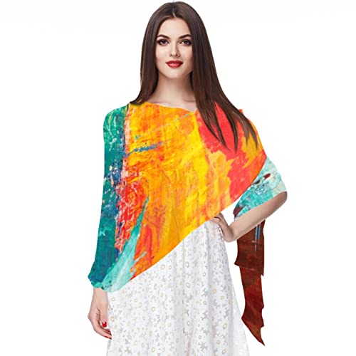 Écharpe en bois abstrait grand format foulard femme multicolore chic et moderne