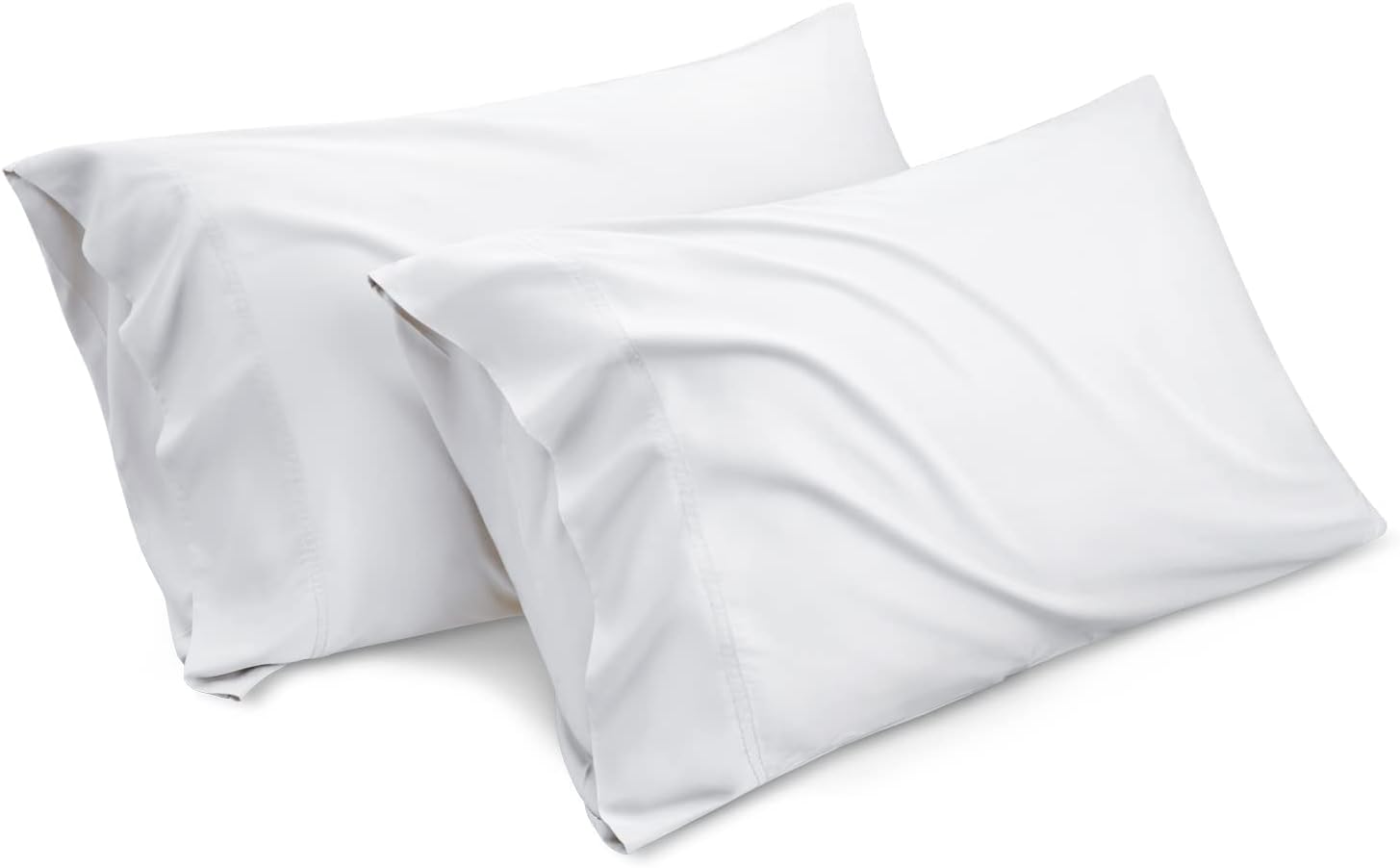 Bedsure Cooling Pillow Cases King Size - Rayon Derived from Bamboo, White Chill Pillowcase 2, Silky Soft & Breathable Pillow Cover with Envelope Closure, Gift for Hot Sleepers in Summer, 20x40 Inches