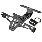 Universal Motorcycle Fender Eliminator Kit License Plate Bracket Holder with LED Light Ho Tail Tidy for K.T.M DUKE Y.amaha Kawasaki H.onda Suzuki Ducati (Black)