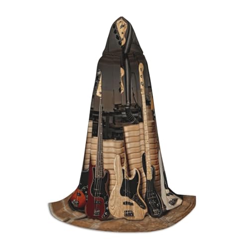 Cape à capuche guitare pour ado idéale pour les soirées musique