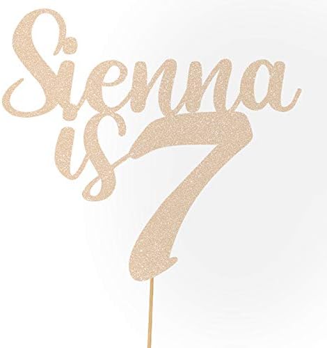 Personalised Happy Birthday Glitter Cake Topper by Cakeshop | Custom Colour Any Name & Any Age Glitter Cake Decoration for 1st 10th 16th 18th 20th 21st 30th 40th 50th 60th 70th 80th (Light Silver)
