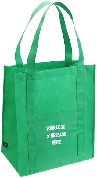 Promos On-Time 50-Qty Customized Reusable Shopping Bags with Your Logo or Message Imprint