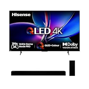 Hisense Bundle of 65E7Q PRO Fehrnseher, 65 Zoll, 4K UHD QLED, Smart TV + HS2100, 2.1 Kanal Soundbar, 240W max Audio Power, Dolby Audio, DTS Virtual:X, Ultra-Slim Wireless subwoofer, TV Mode, EzPlay