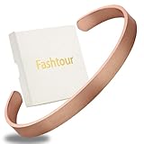 Fashtour Pure Copper Bracelet – Copper Bracelet for Men & Women – 100% Solid, Raw & Uncoated Handmade Hammered Tibetan Cuff Bangle (Copper024)