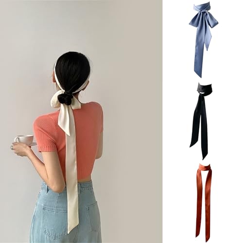 Ribbon Silk Scarf For Women Hand Tied Neck Scarf French Neckwear For Women Party Hairband Fashion Ribbon Headband2