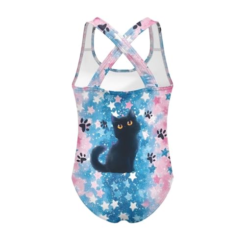 Image of Kid One Piece Swimsuit with Cross Back Girls Summer Sleeveles Swimwear for 5-14 Years