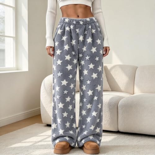 Flannel Pajama Pants for Women Winter Lounge Fleece Fuzzy Cute Pj Pants - image 2