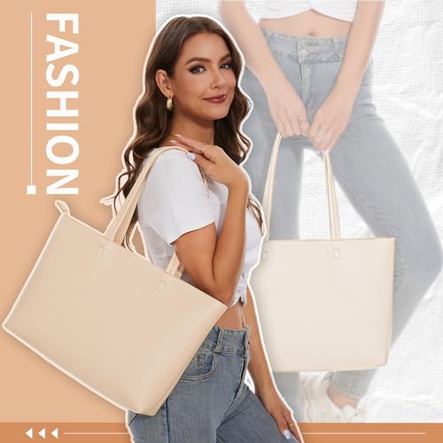 KALIDI Tote Bag Zipper Shoulder Bag Faux Leather Purses Satchel for Women Large Casual Handbag Work Dating College - Image 3