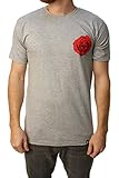  Famous Stars and Straps Das Tote Rosen-T-Shirt der Männer, Small, Heather Grey