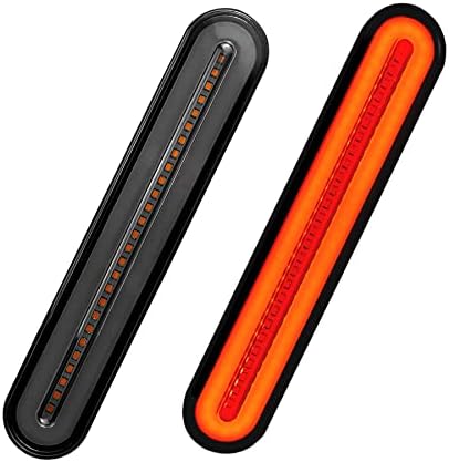 EMIHO Dual Rear Fender/Bagger LED Rod Light Kit Compatible with Harley Davidson Motorcycles Road King Glide, Vertical Mount with Strobe Tail Brake Stop Flowing Turn Signal Light Strip