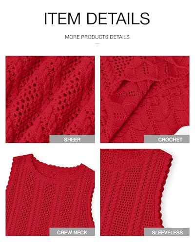 Image of KIRUNDO Beach Vacation Clothes for Women Spring Summer Crochet Sweater Vest Tank Tops Cover Ups Resort Cruise Outfits 2026
