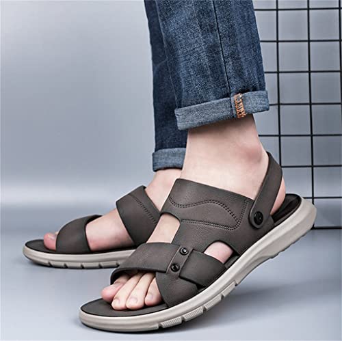 Leather Sandals Men's Casual Beach Shoes No Slip Men Sandal Sandalis De Hombre Sandalen Sandale Homme Zandalias(40)2
