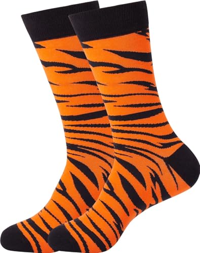 FancyBull Tiger Socks for Men Novetly Adult Animal Cotton Socks