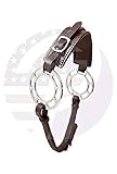 RIDING GEARS Hackamore Bitless Horse Bit English Western Adjustable Leather (Brown)