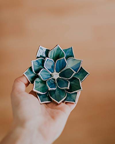Glass Succulent Wedding Ring Dish | Engagement Ring Dish | Jewelry Dish | Flower Ring Holder | Valentine's Day Gift | Anniversary Gift | Green Goddess #TOP1