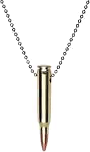 Real Metal Remington 223 Bullet Polished Pendant Necklace with 30