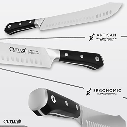 Cutluxe Butcher Knife - 10″ Bullnose Knife – Forged High Carbon German Steel – Full Tang & Razor Sharp – Ergonomic Handle Design – Artisan Series #TOP3
