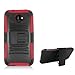 Aimo Wireless Xtreme Rugged Armor Case with Holster and Swivel Belt Clip Combination for HTC Zara/Desire 601 Virgin Mobile - Retail Packaging - Black/Red
