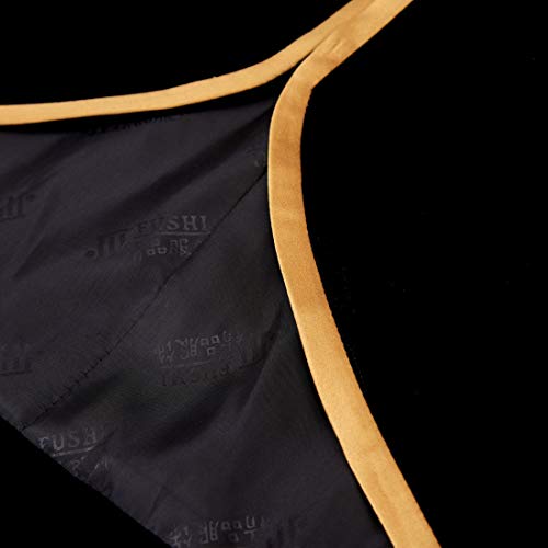 Pyjtrl Mens Stylish Court Prince Black Velvet Gold Embroidery Blazer Suit Jacket (Black, 42) #TOP5