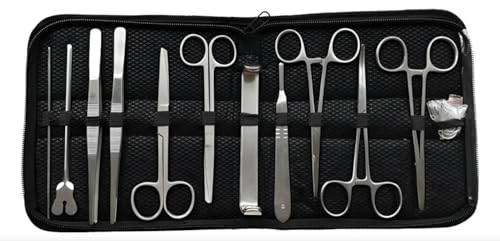 Instrumento Cirurgico Veterinario Kit Estojo 12 Peças Walmur Prateado