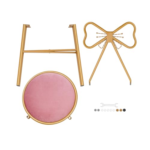 Sedia con schienale a farfalla rosa scuro Sedia da tavolo da pranzo dorata piedi antiscivolo adatta per soggiorno camera da letto caffè o ristorante
