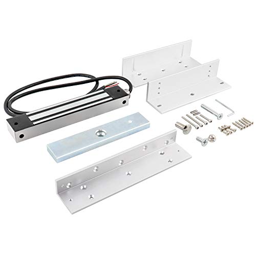 Qwork 12V 600Lbs Electric Magnetic Electromagnetic Lock Holding Force, Holding Force Magnetic Gate Lock With Mounting Bracket For Access Control 12/24Vdc #TOP3